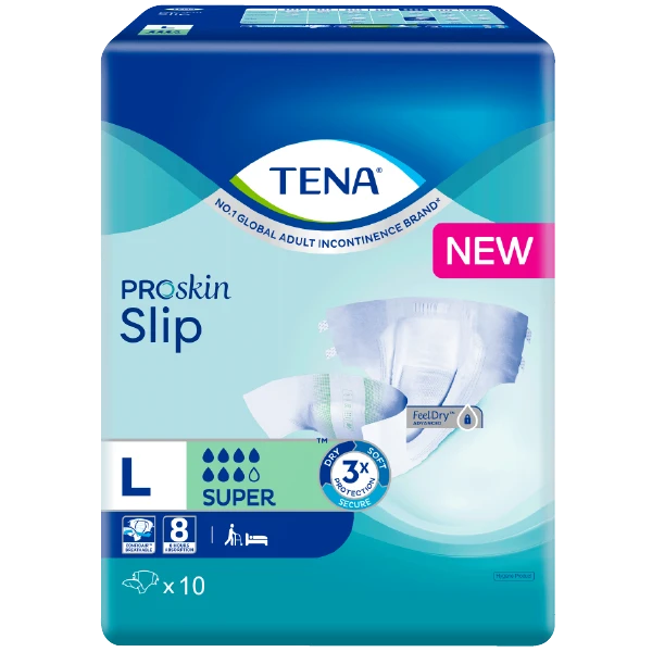 TENA PROSKIN SLIP SUPER L 10'S